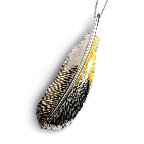 Goldfinch feather necklace