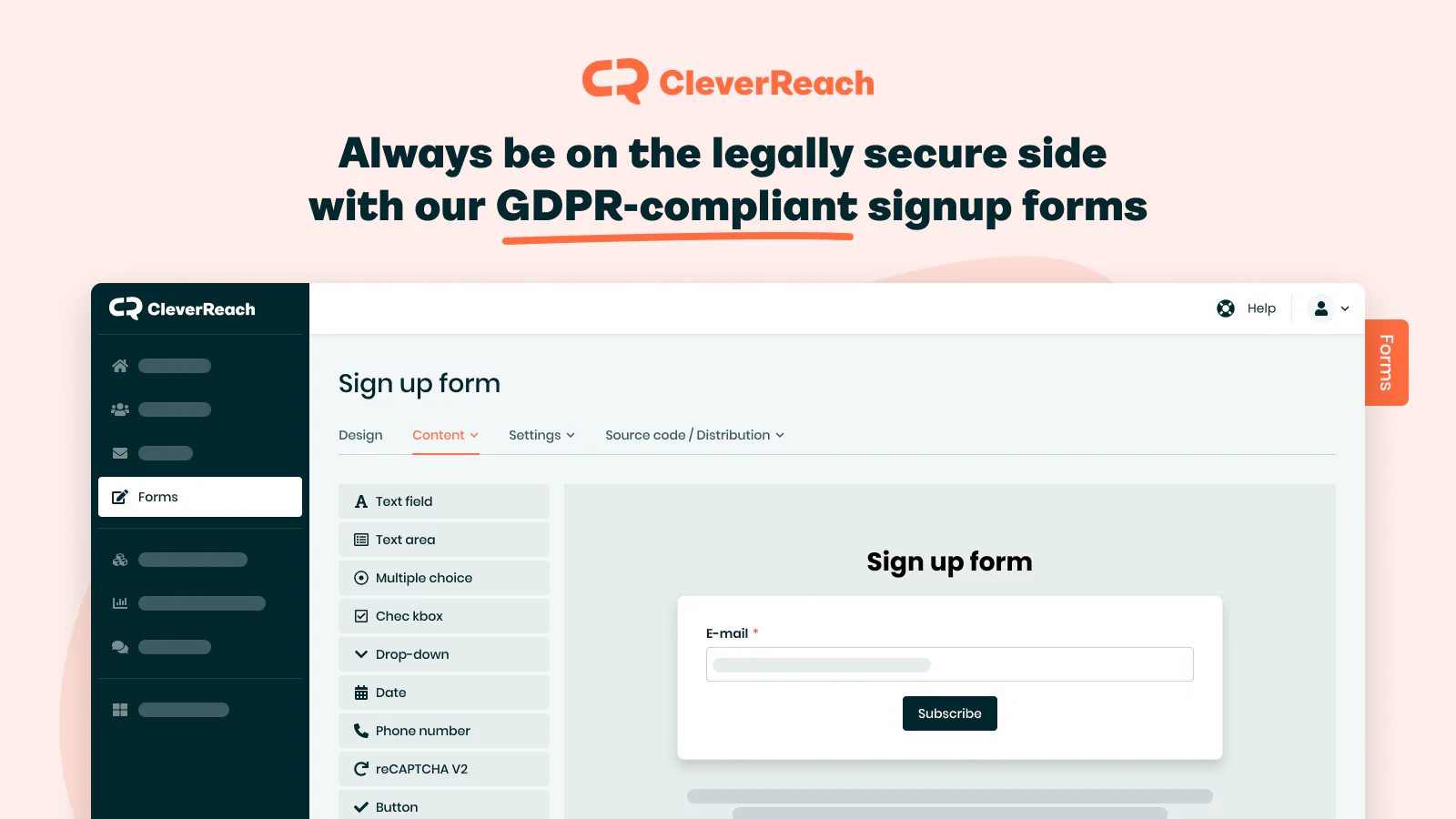 GDPR-compliant signup forms