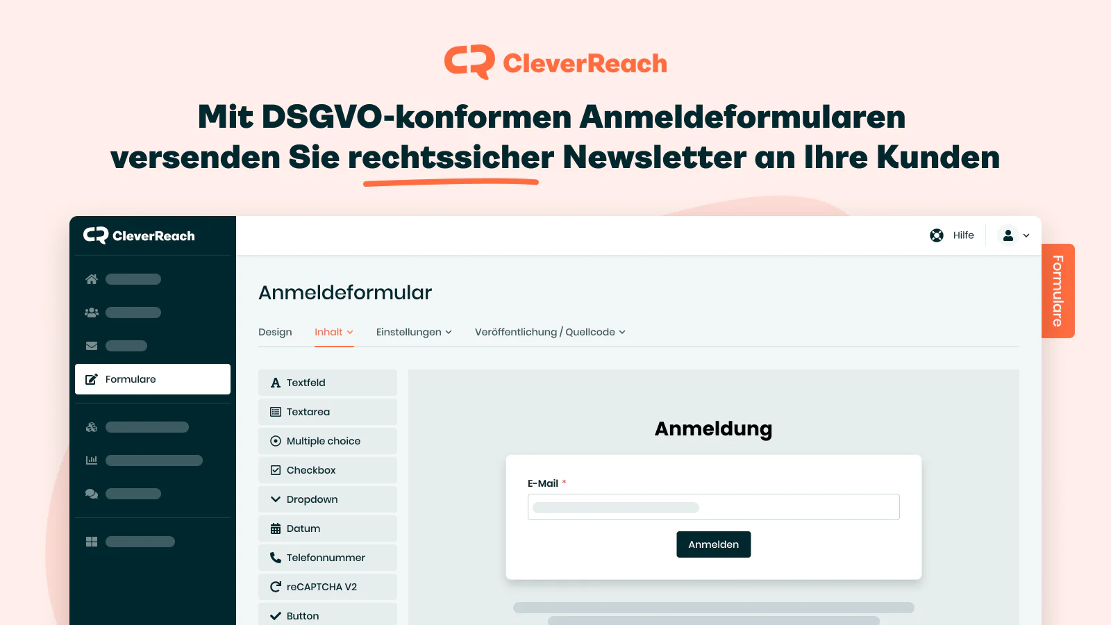 Nutzen Sie DSGVO-konforme Anmeldeformulare