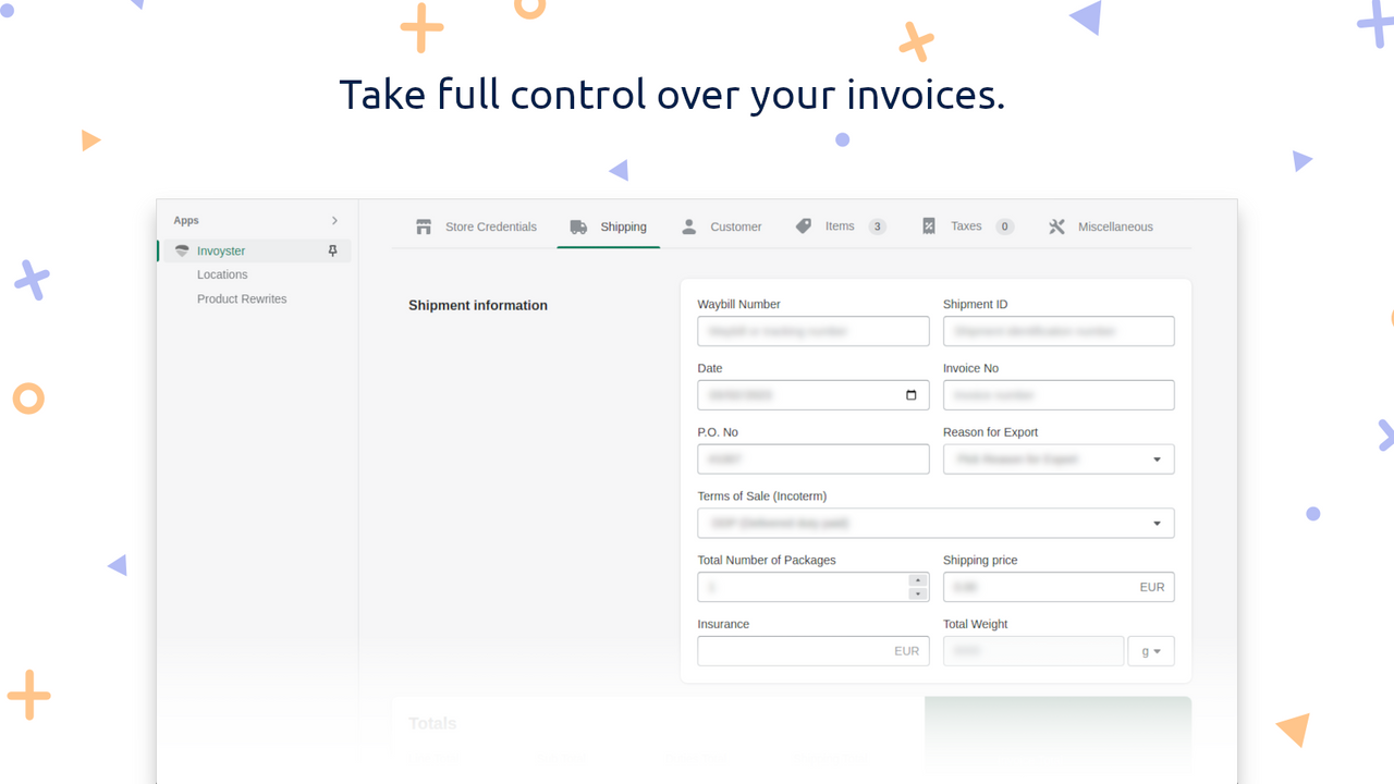 Take full control over your invoices