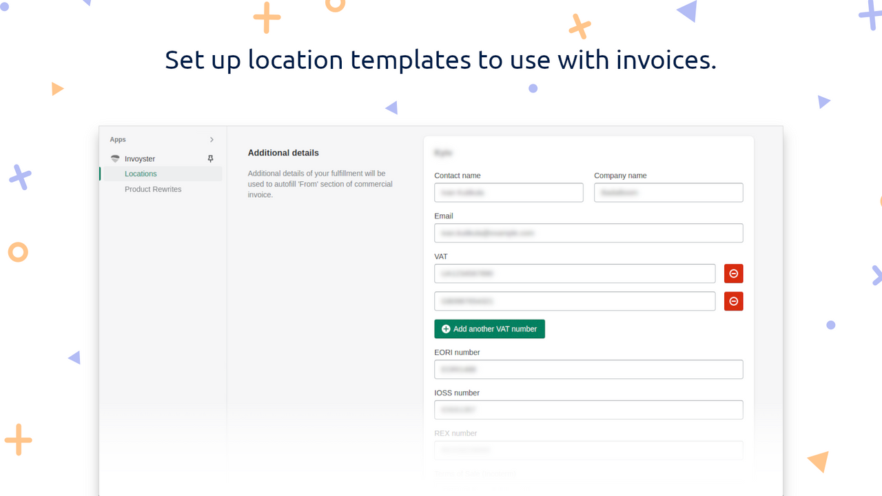 Configurez des modèles de localisation à utiliser avec les factures