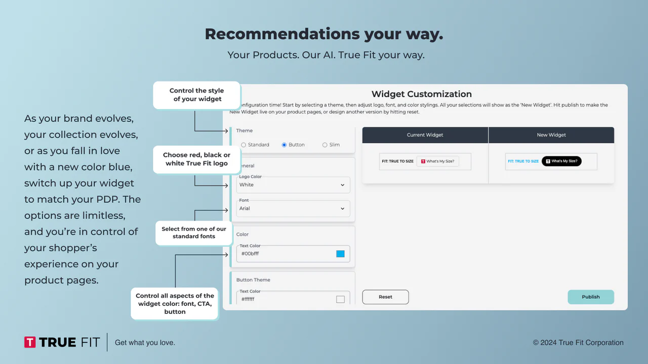 Imagem da UI mostrando como configurar produto