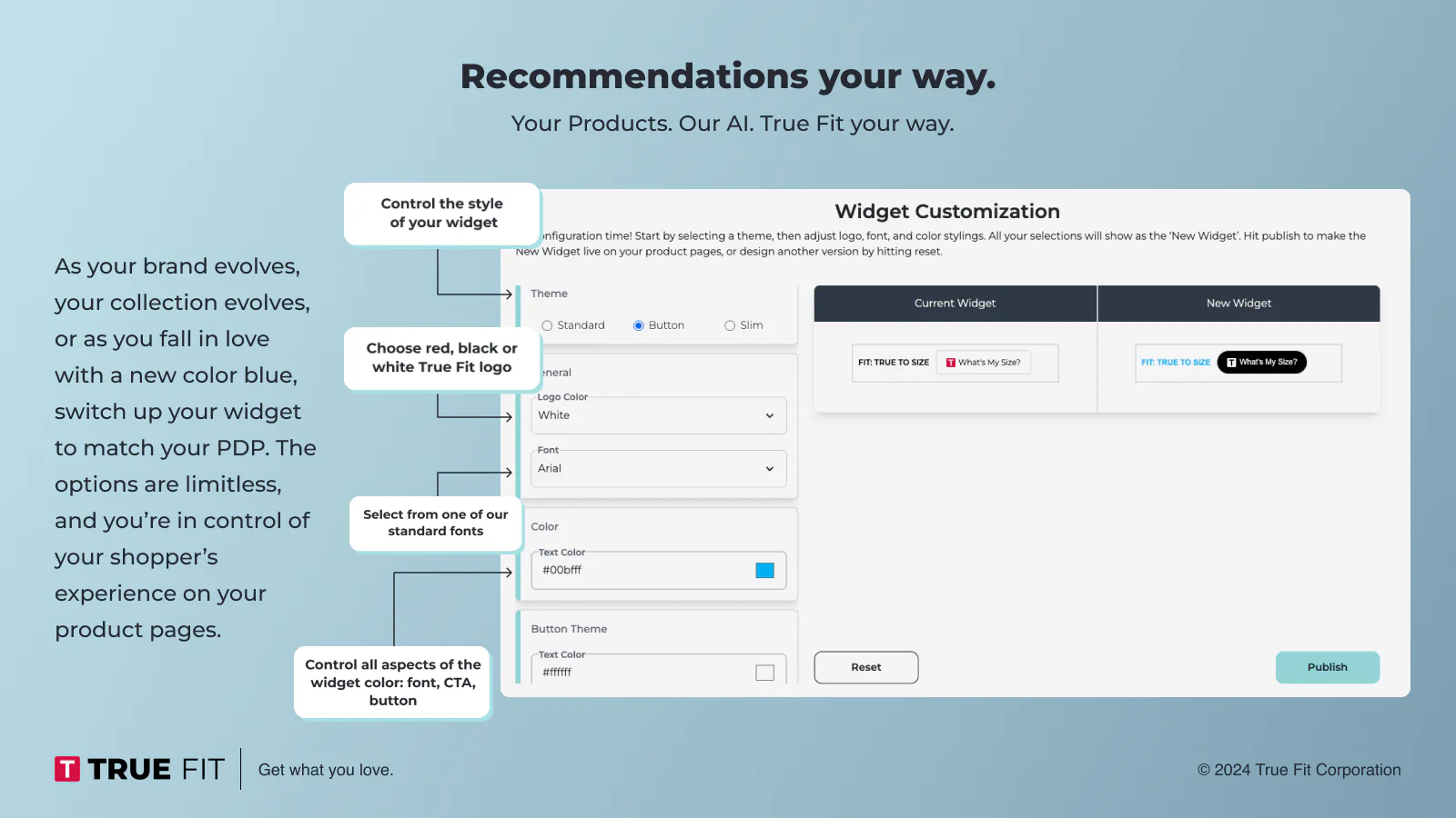 UI image showing how to configure product 