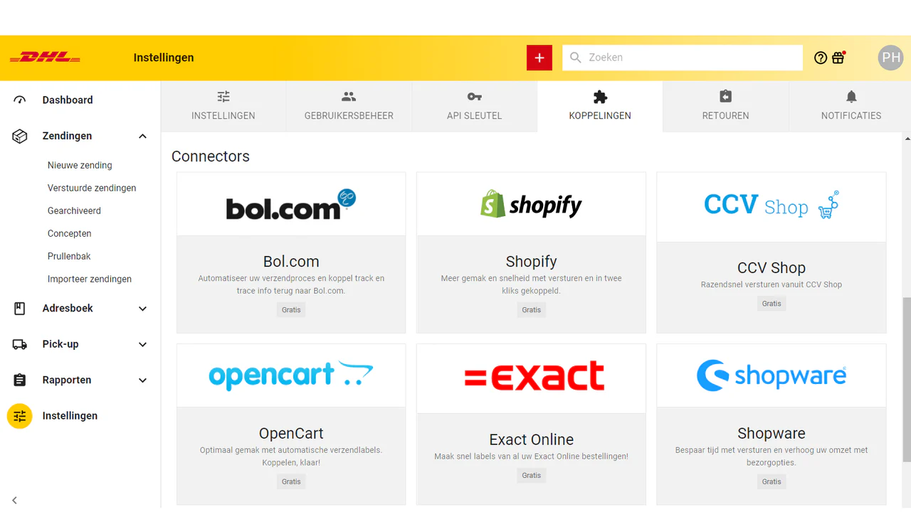 Connect with My DHL Portal for shipping labels with every order