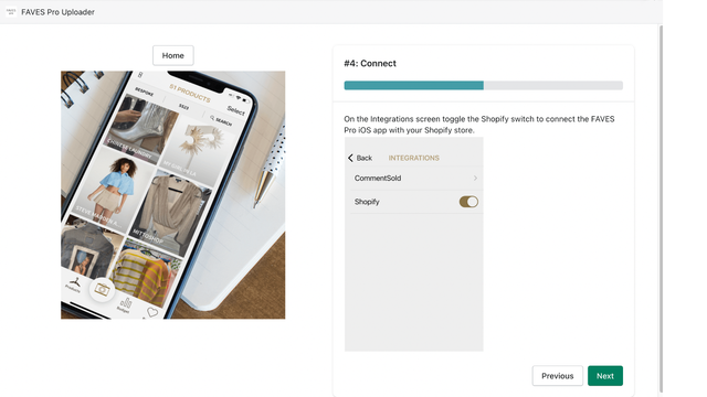 Billede der viser hvordan man forbinder til din butik fra iOS appen