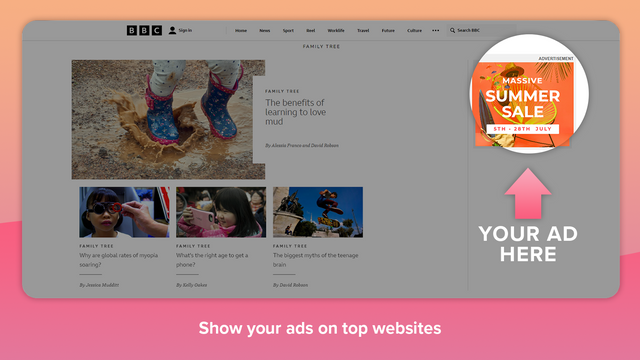 Showcase your brand on top websites 