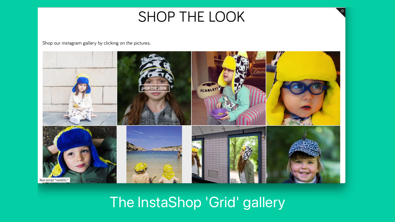 Layout de galeria 'Grid' do InstaShop.