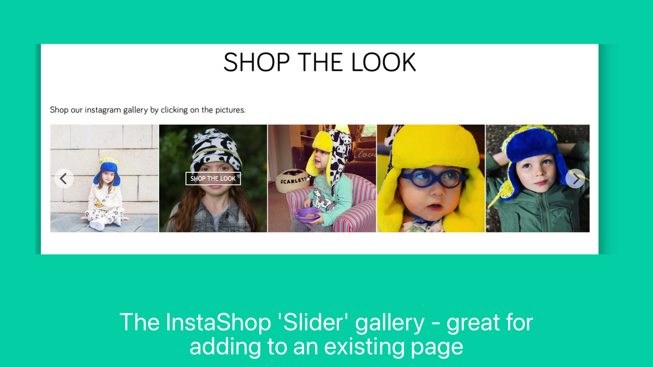 InstaShop's 'Slider' layout - geweldig voor toevoeging aan een bestaande pa