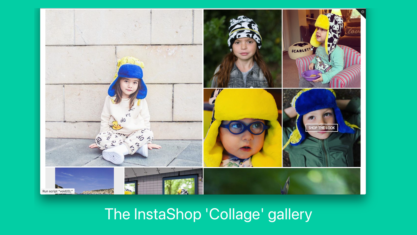 InstaShop's 'Collage' galleri layout.