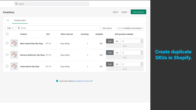 Crear SKUs duplicados