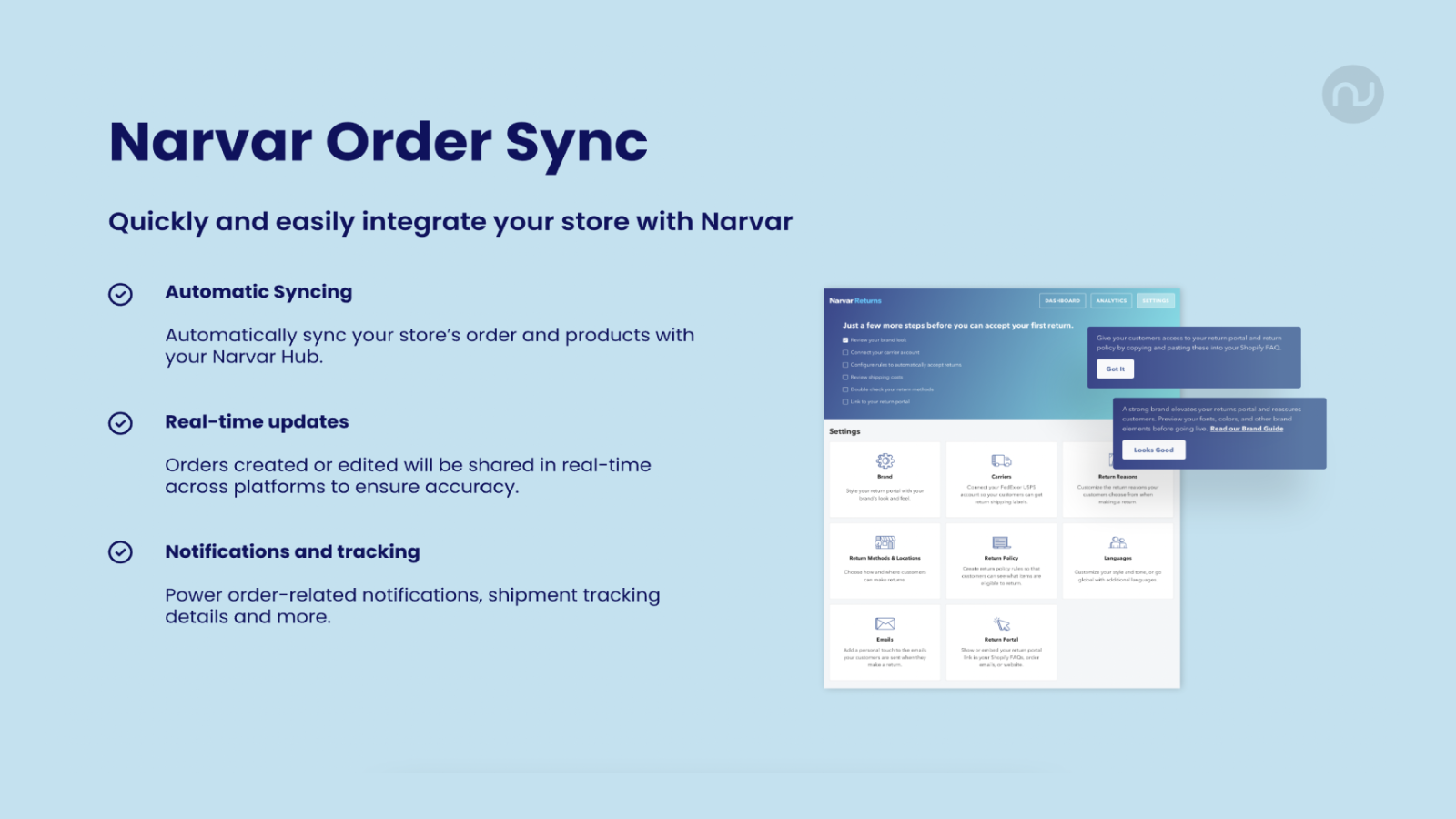 Narvar Order Sync
