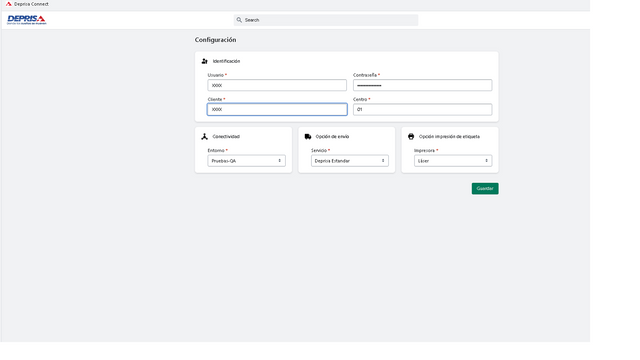 Configuración de la Aplicación