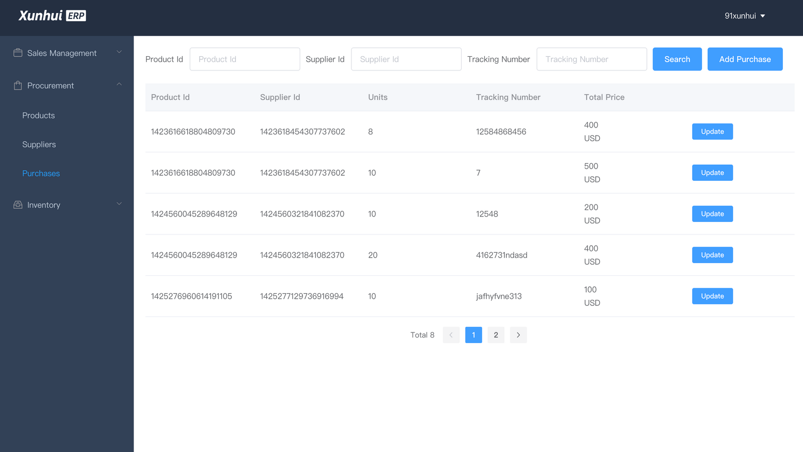 Manage your purchase orders with your suppliers on our platform