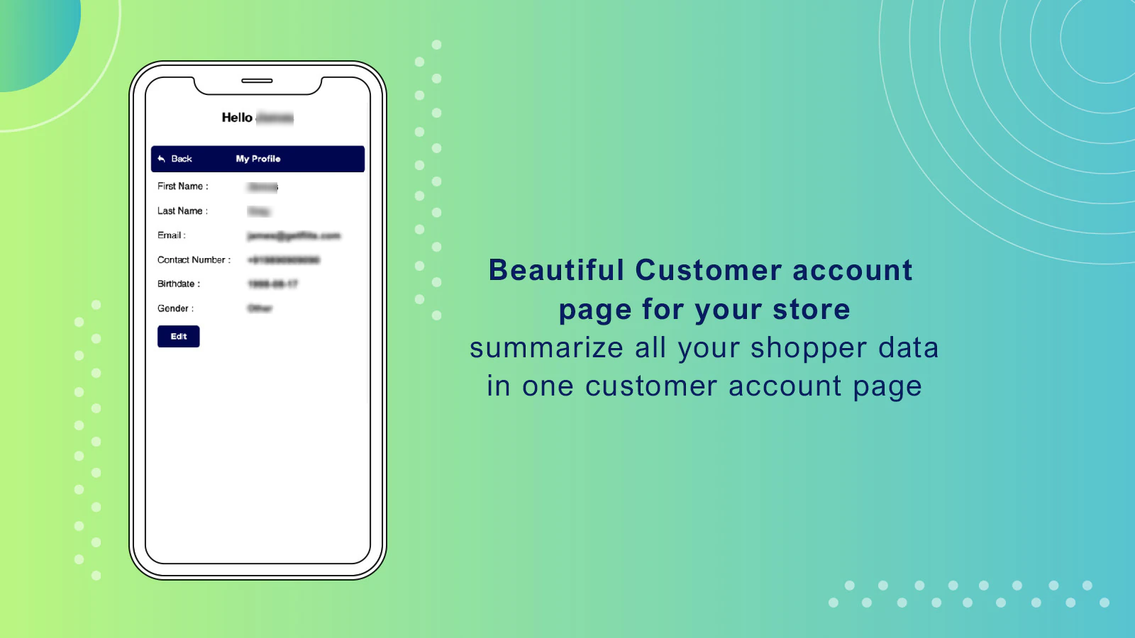 Lets Shoppers access customer account page on mobile web too. 