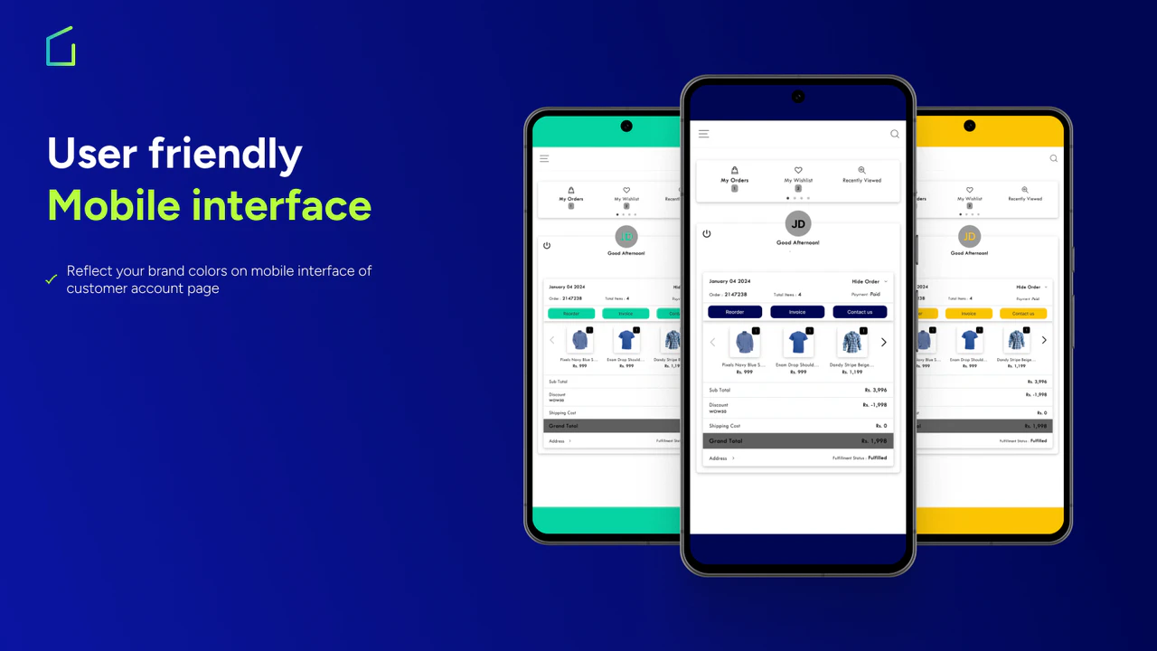 Reflétez votre marque via la page compte cliente sur web mobile