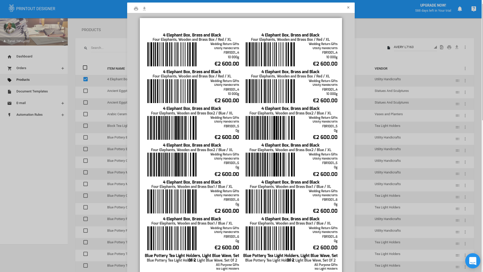 Maak labels in elk formaat en indeling