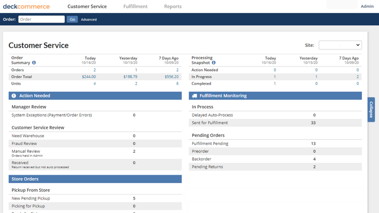 Deck Commerce Order Management Screenshot