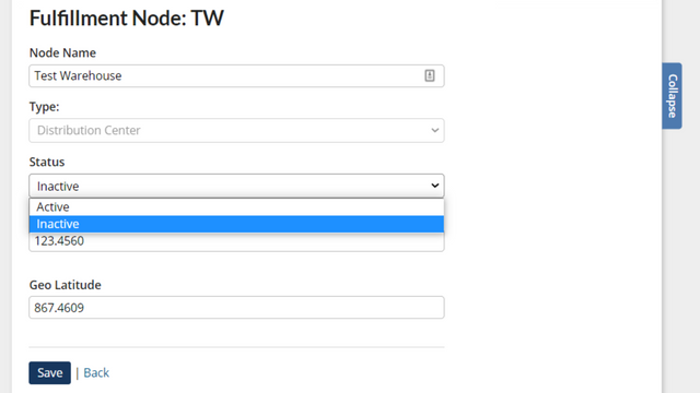 Update fulfillment locations as they become active or inactive.