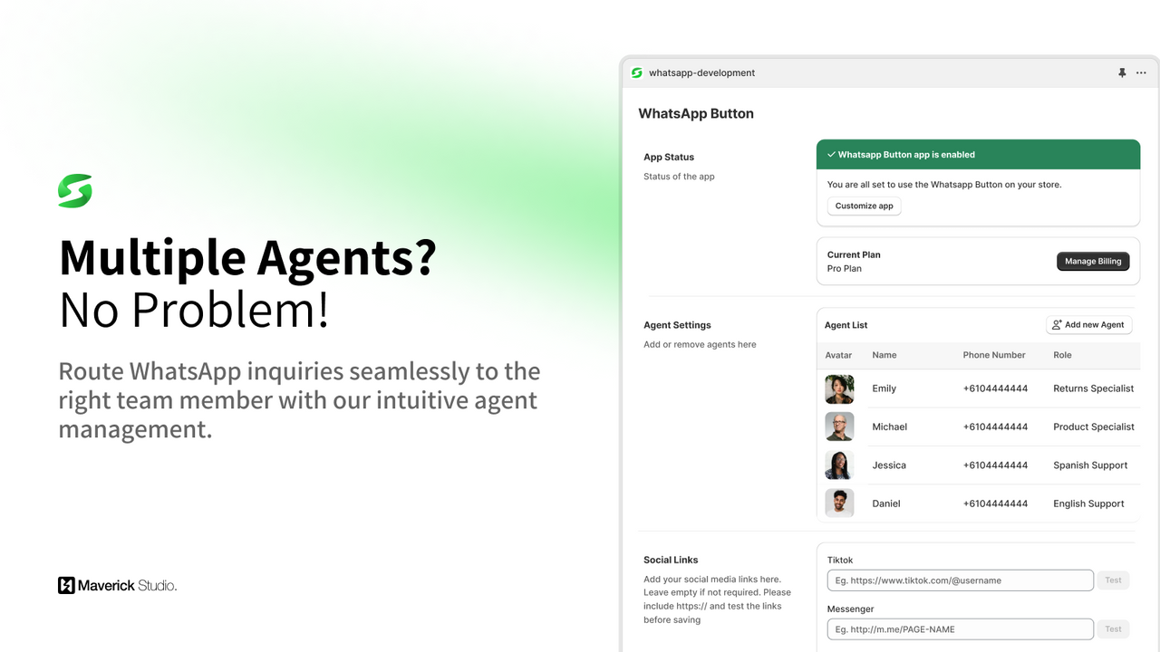 Supacha Widget: Manage multiple WhatsApp agents with ease