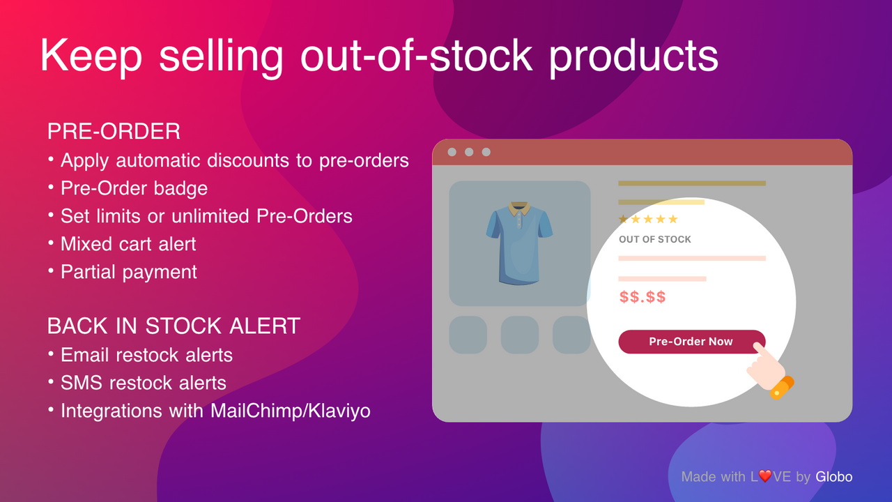 Pre-Order app by Globo| Shopify アプリストア