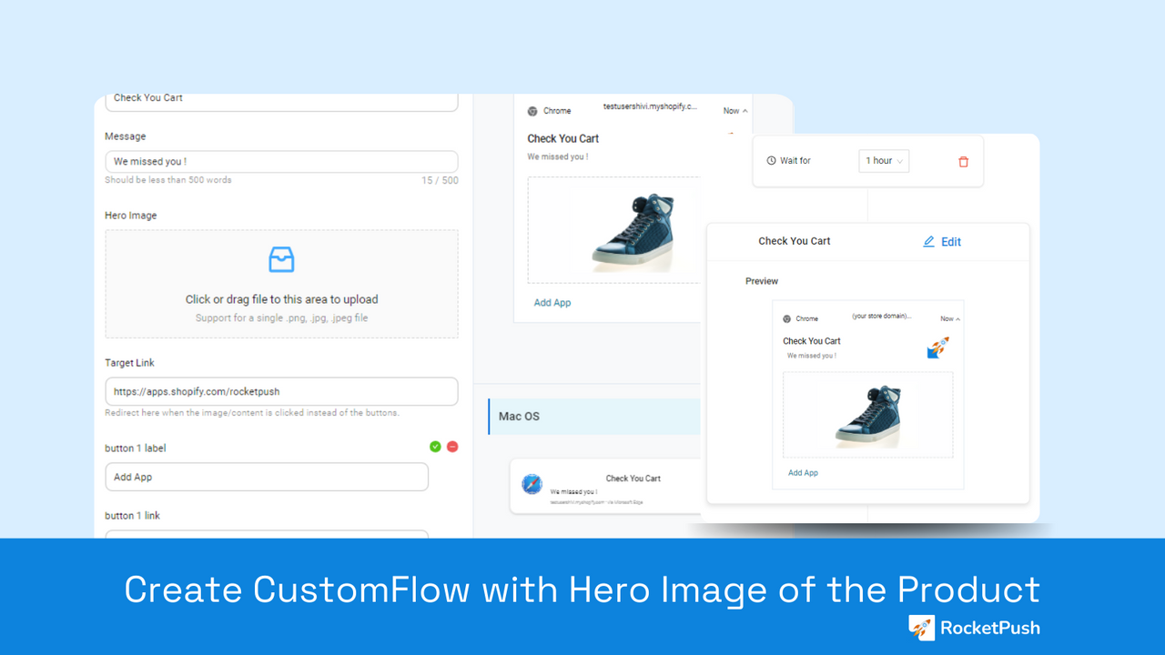 Set custom flow with hero images 