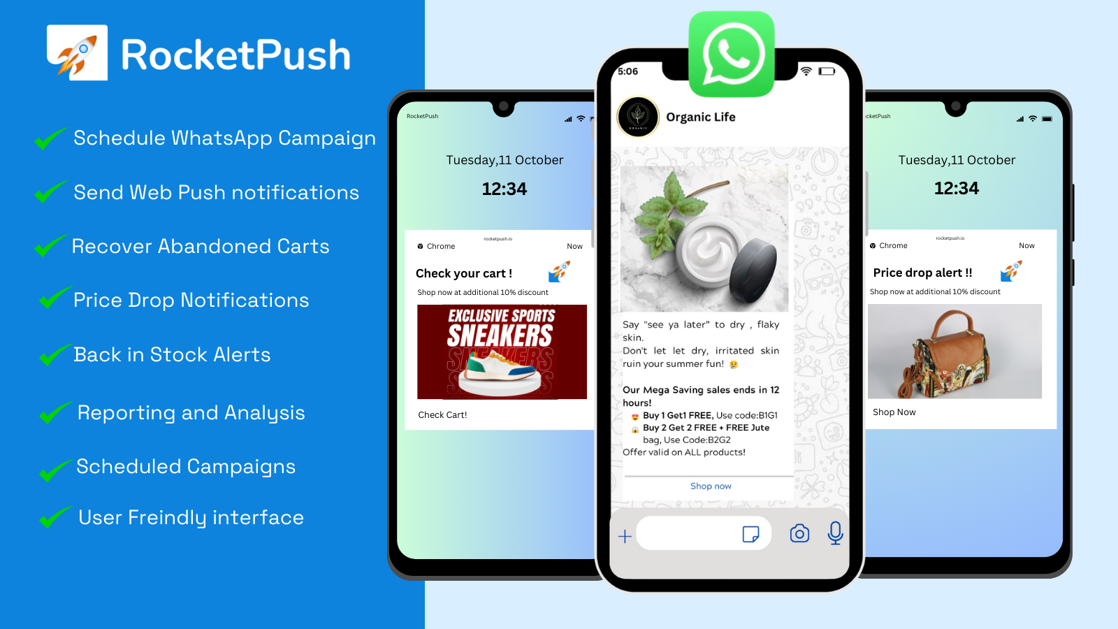 RocketPush: WhatsApp, Web Push Screenshot