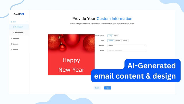 AI-genereret e-mail indhold & design