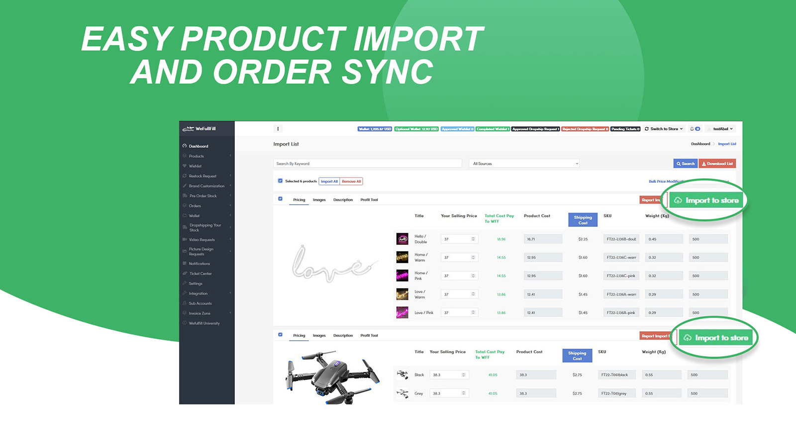 Eenvoudige Product Import en Order Sync