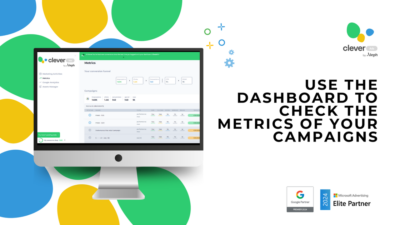 Use the dashboard to check the metrics of your campaigns