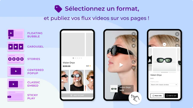 Vidjet lecteur de vidéo pour sites e-commerce