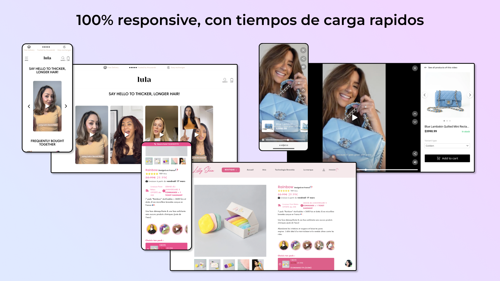 El reproductor es responsive, y con cargamientos rapidos