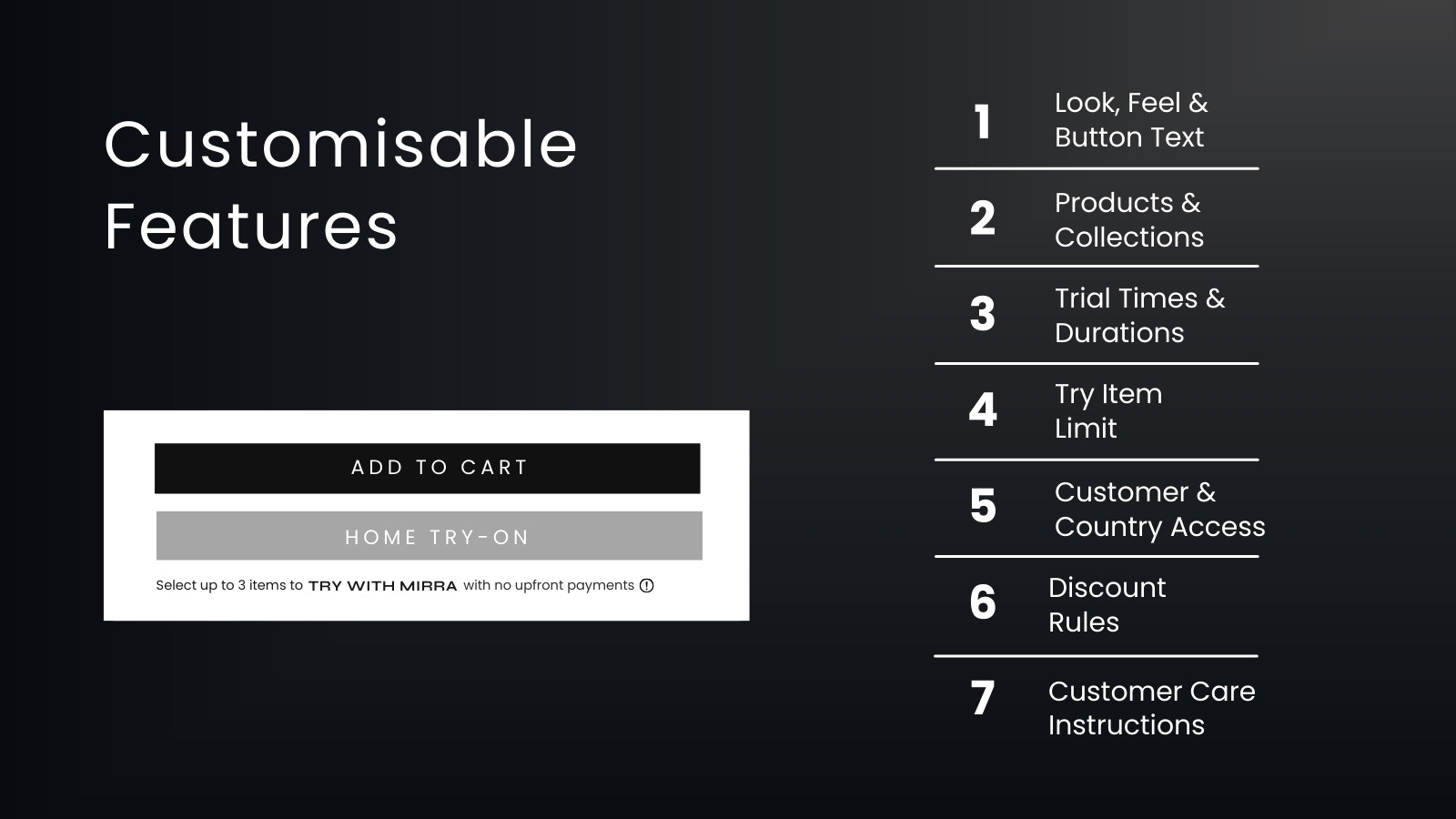 Seamless order flow with Try with Mirra's integration