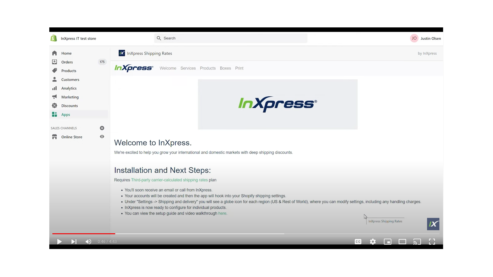 InXpress Shipping Rates Screenshot