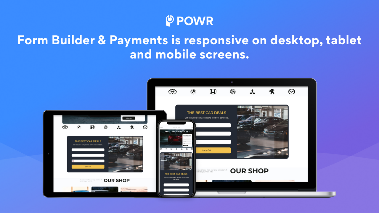 Form Builder & Payments es responsive en escritorio, tablet, etc.