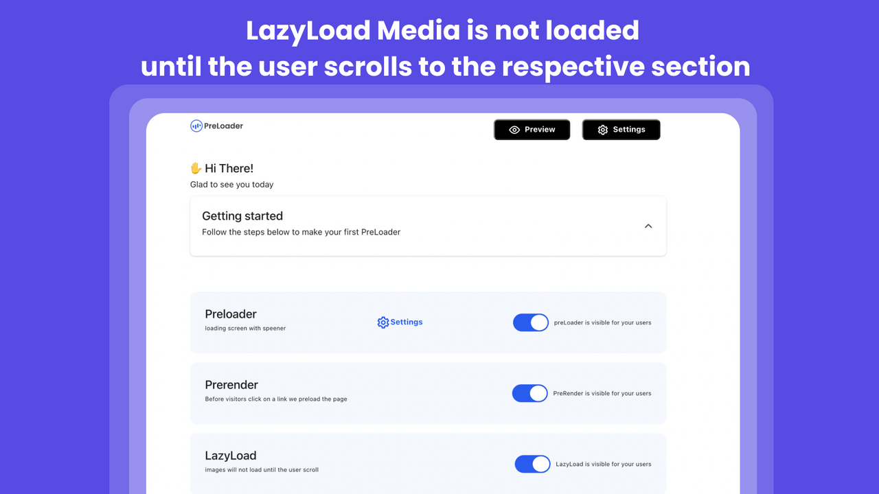 Mídia LazyLoad não é carregada até que o usuário role até a seção respectiva