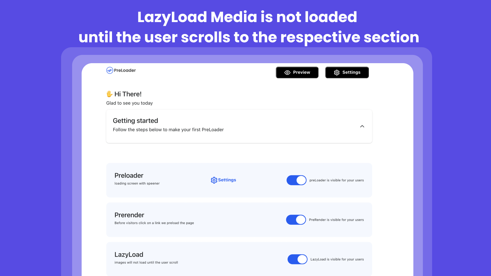 LazyLoad Media n'est pas chargé jusqu'à ce que l'utilisateur défile jusqu'à la section respective