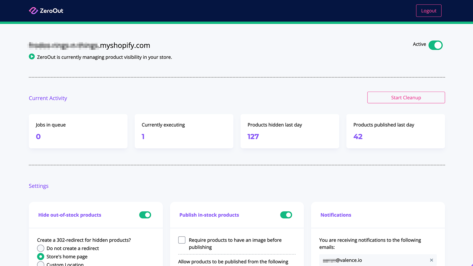 ZeroOut Status-Dashboard