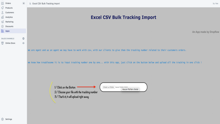 Excel CSV Tracking MassImport Screenshot