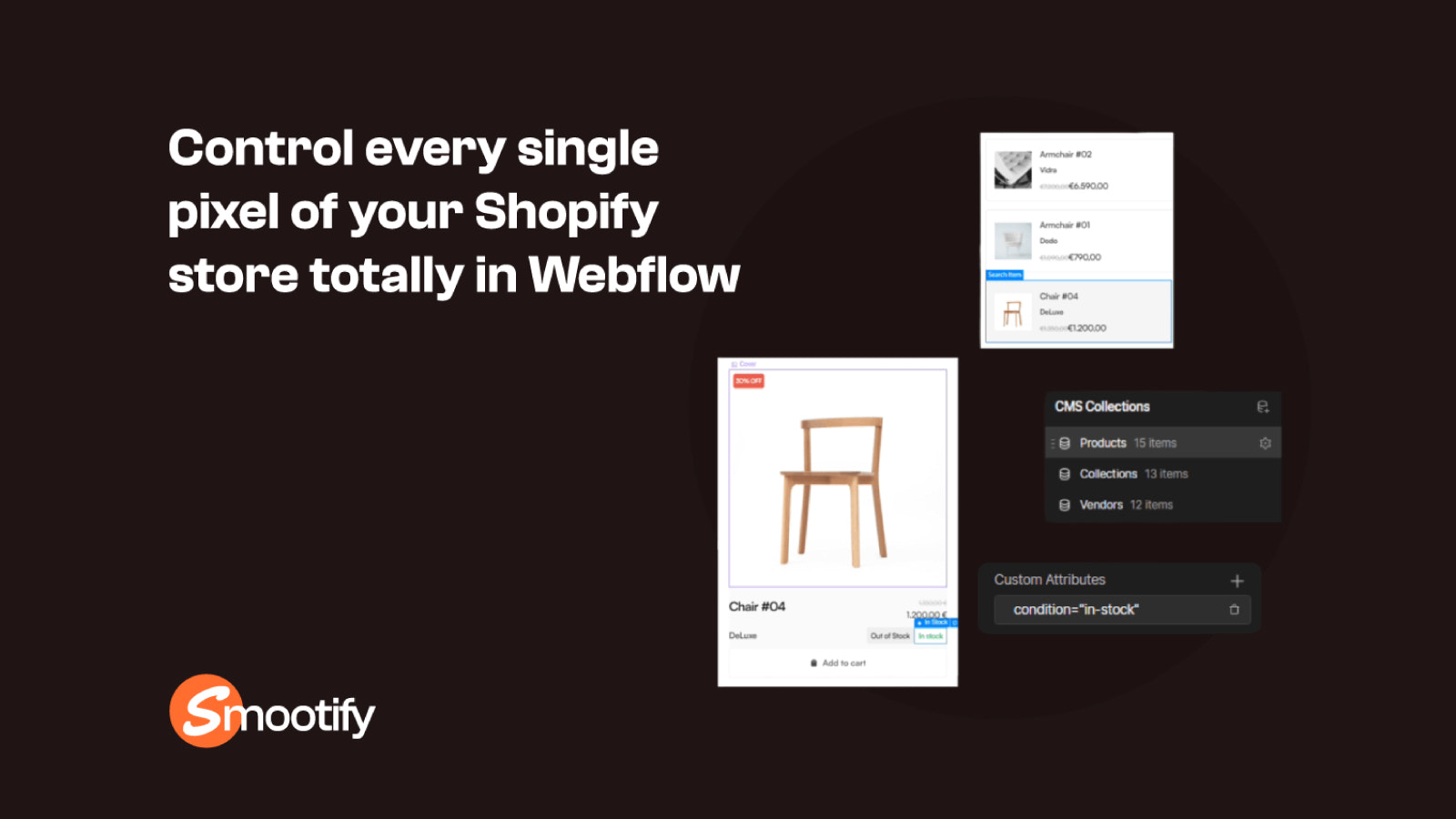 Ready to use Webflow components to create your Shopify store