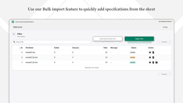 fonction d'importation en masse