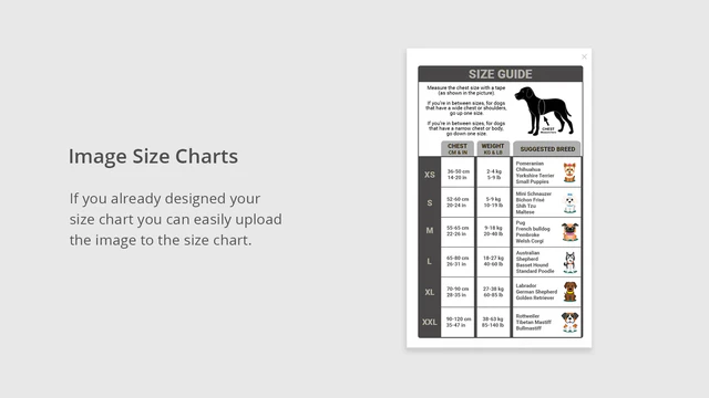 shopify Størrelsesdiagram app for shopify bedste størrelsesdiagram , størrelsesguide,