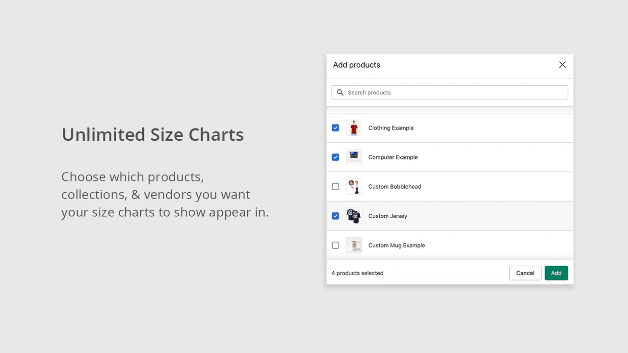 shopify Size chart app for shopify size chart, size guide, 