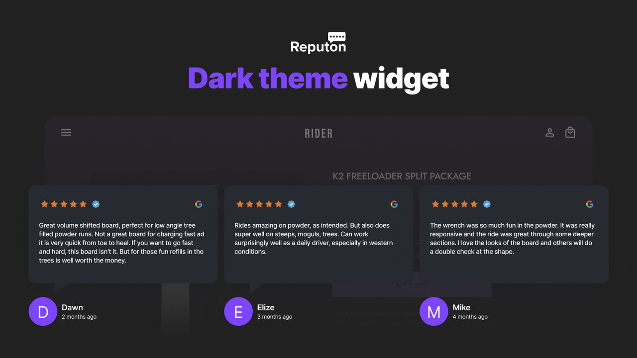 dark theme google reviews