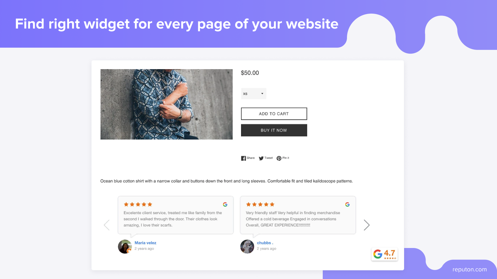 shopify google reviews carousel and small rating badge