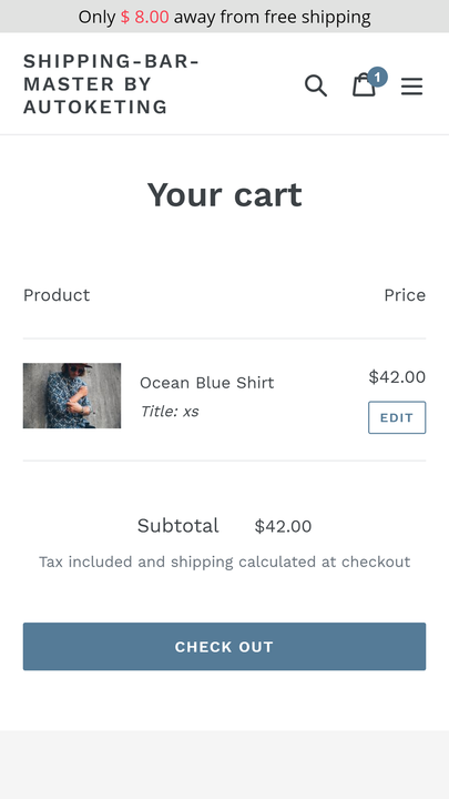 Autoketing - Free shipping bar on the mobile 2