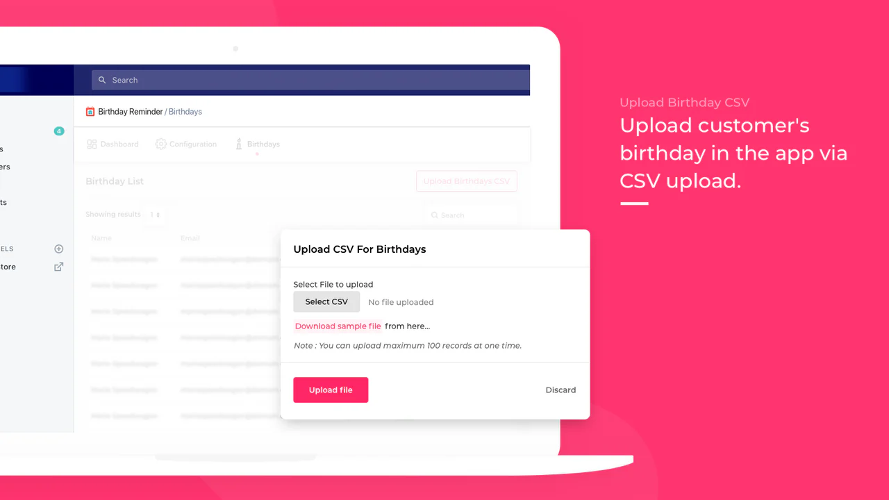 Option CSV disponible