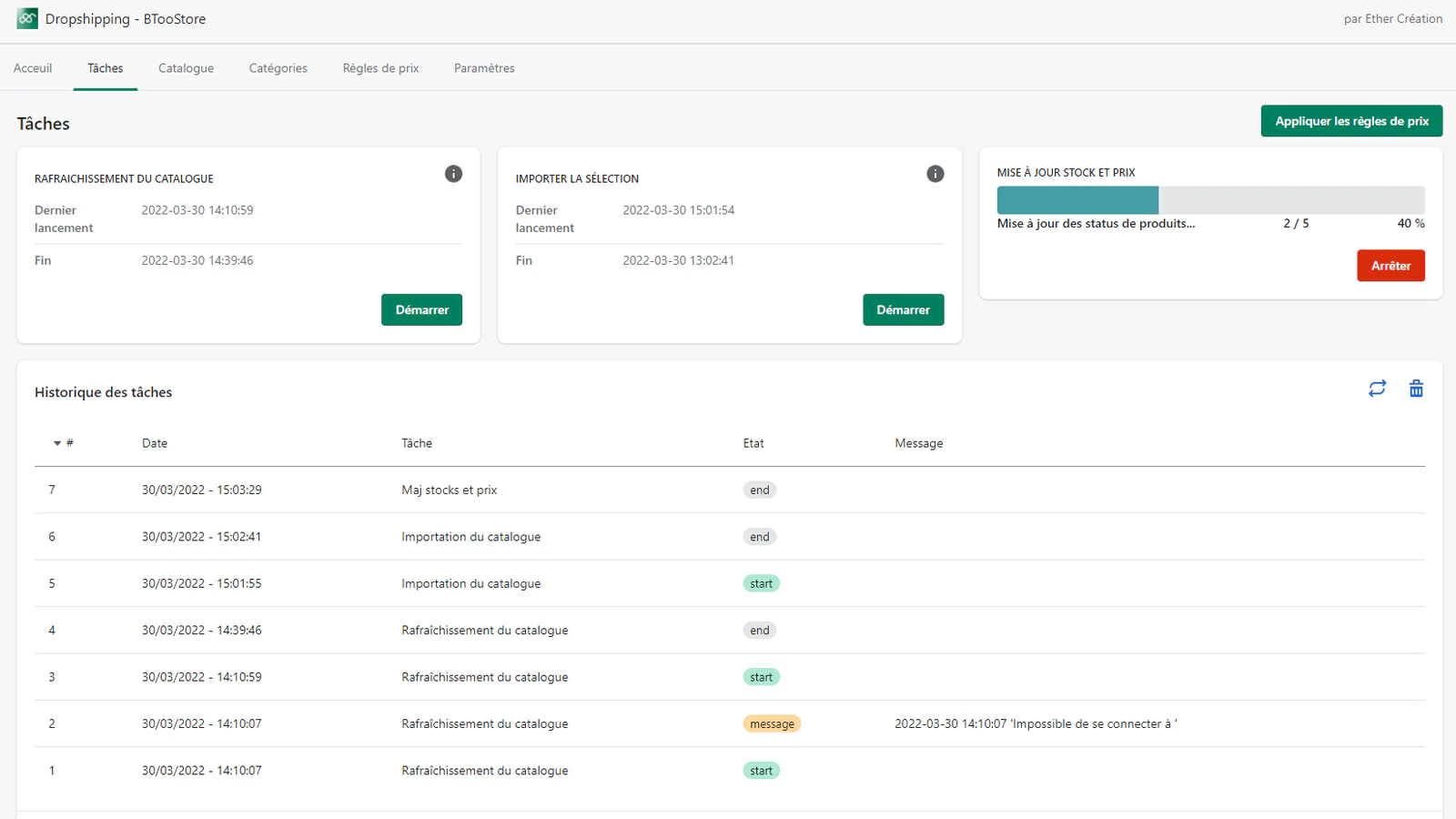 Tareas precisas para gestionar sus productos