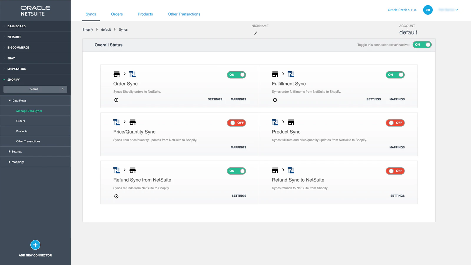 Configuración de sincronización de datos entre Shopify y NetSuite