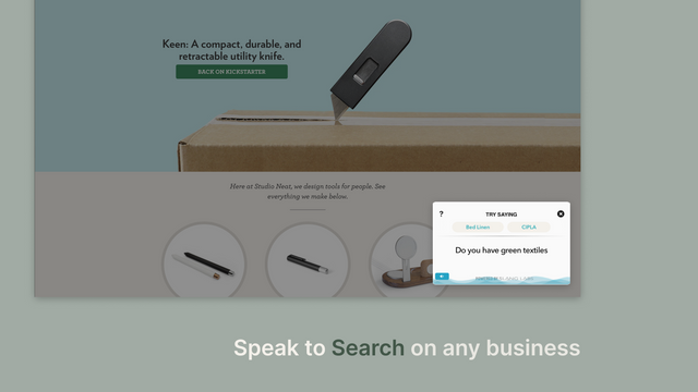 Hoe de CONVA Voice Search Assistant eruit ziet na integratie