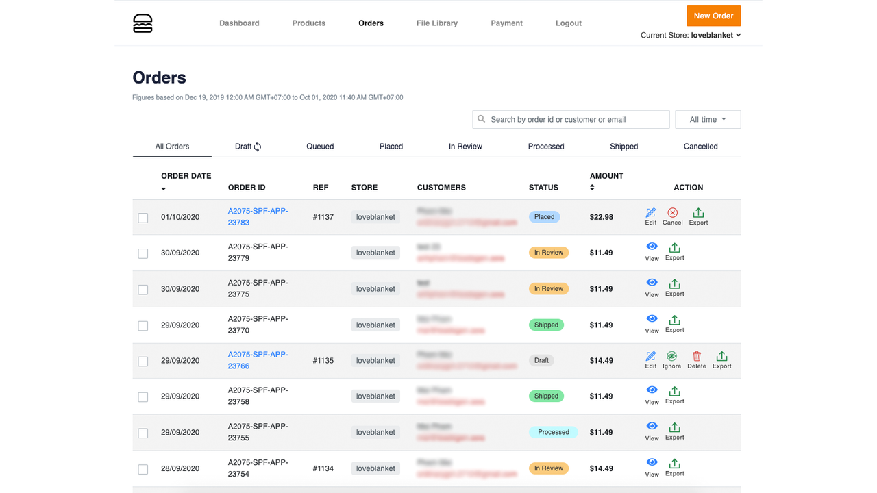 Gestion de vos commandes